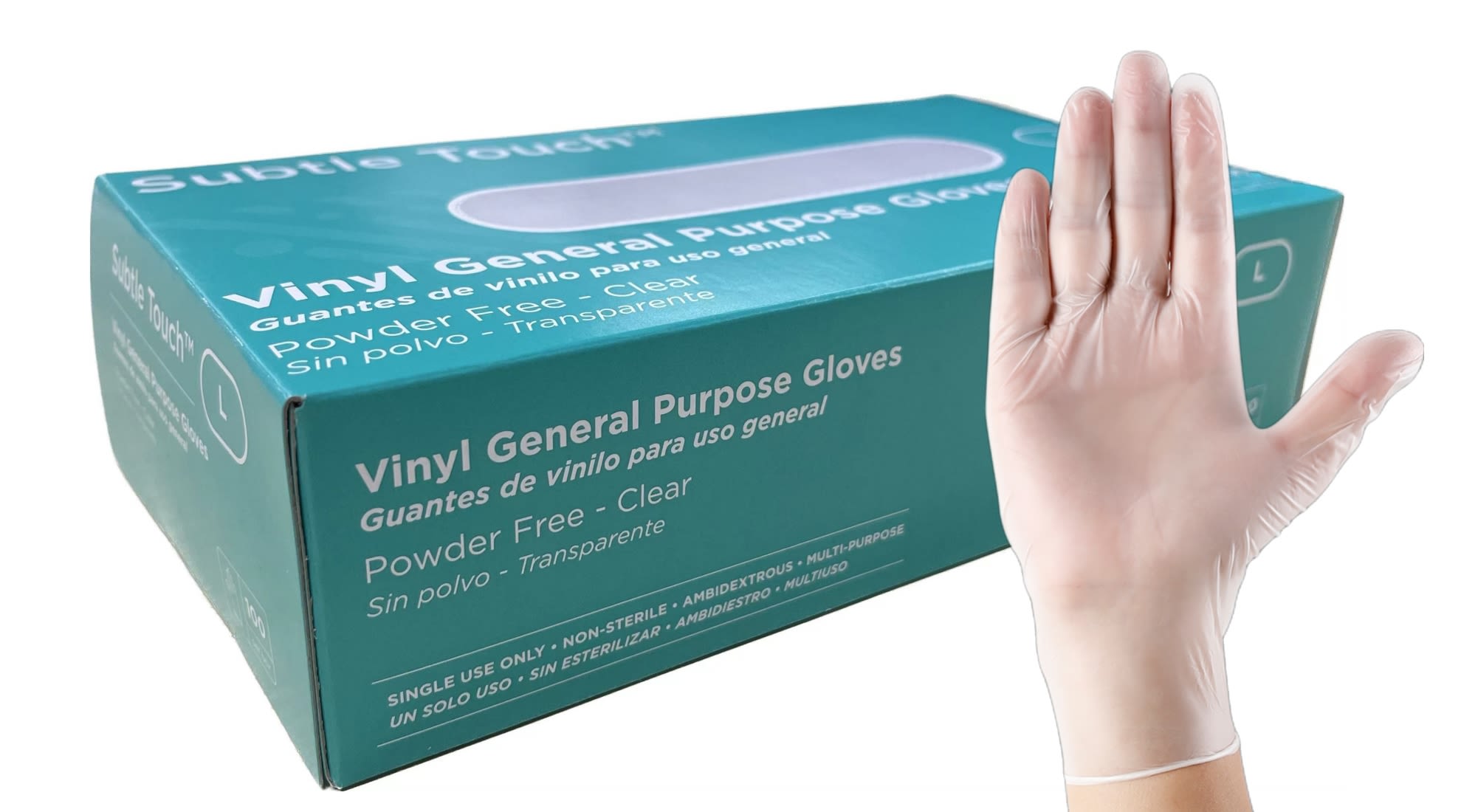 GuestSupply US | Subtle Touch Vinyl Gloves Powder Free, Clear, Large
